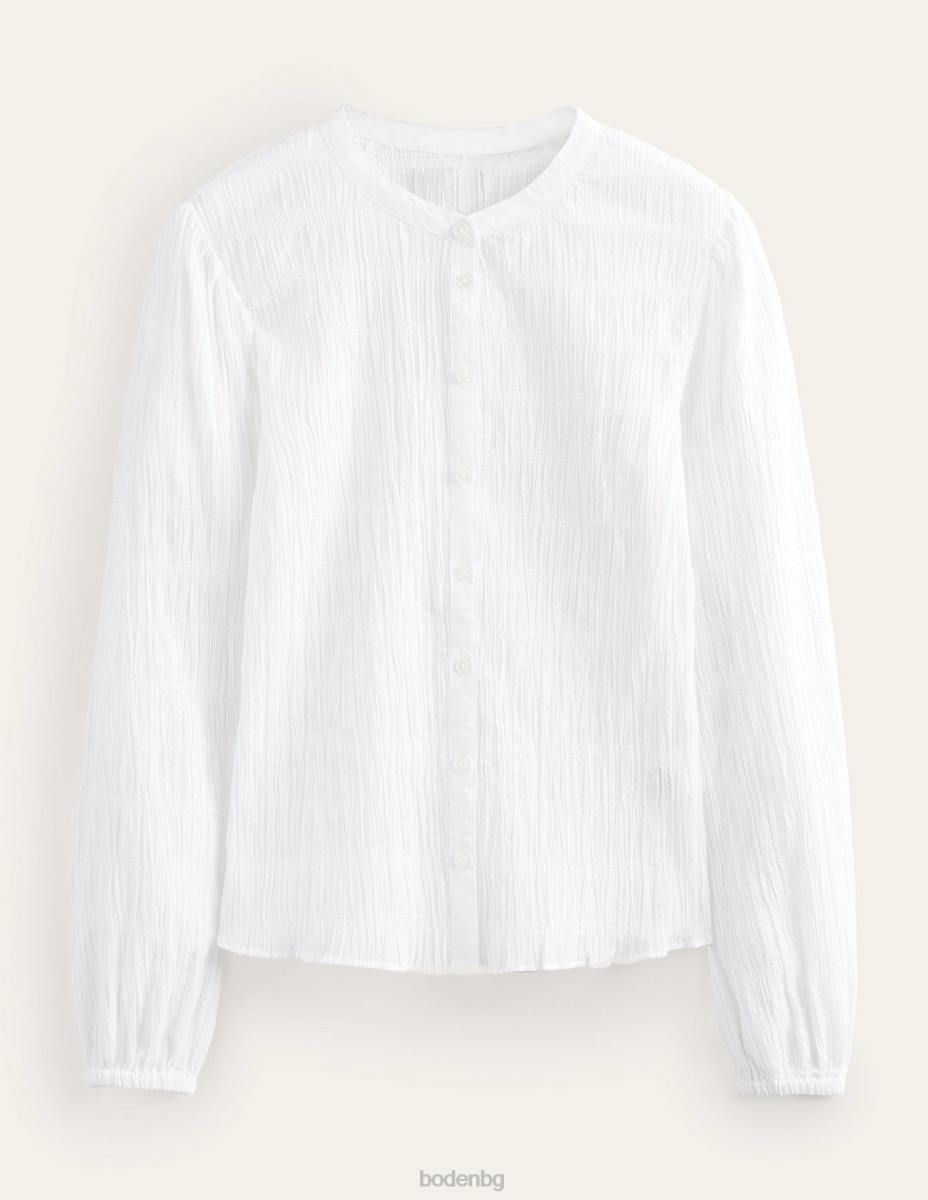 облекло Boden вталена текстурирана риза бяло Жени LL681835