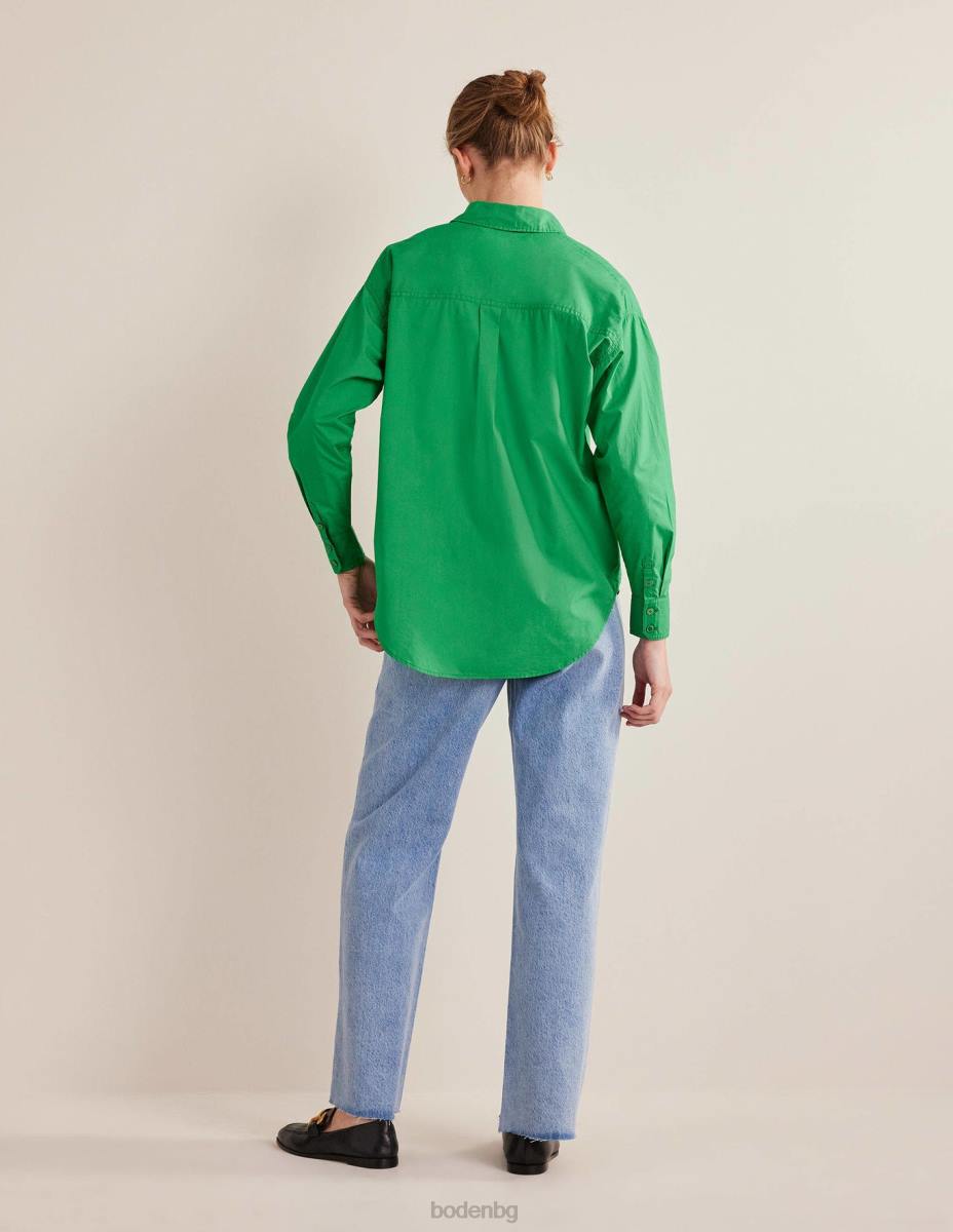 облекло Boden голяма памучна риза зелена пчела Жени LL681847