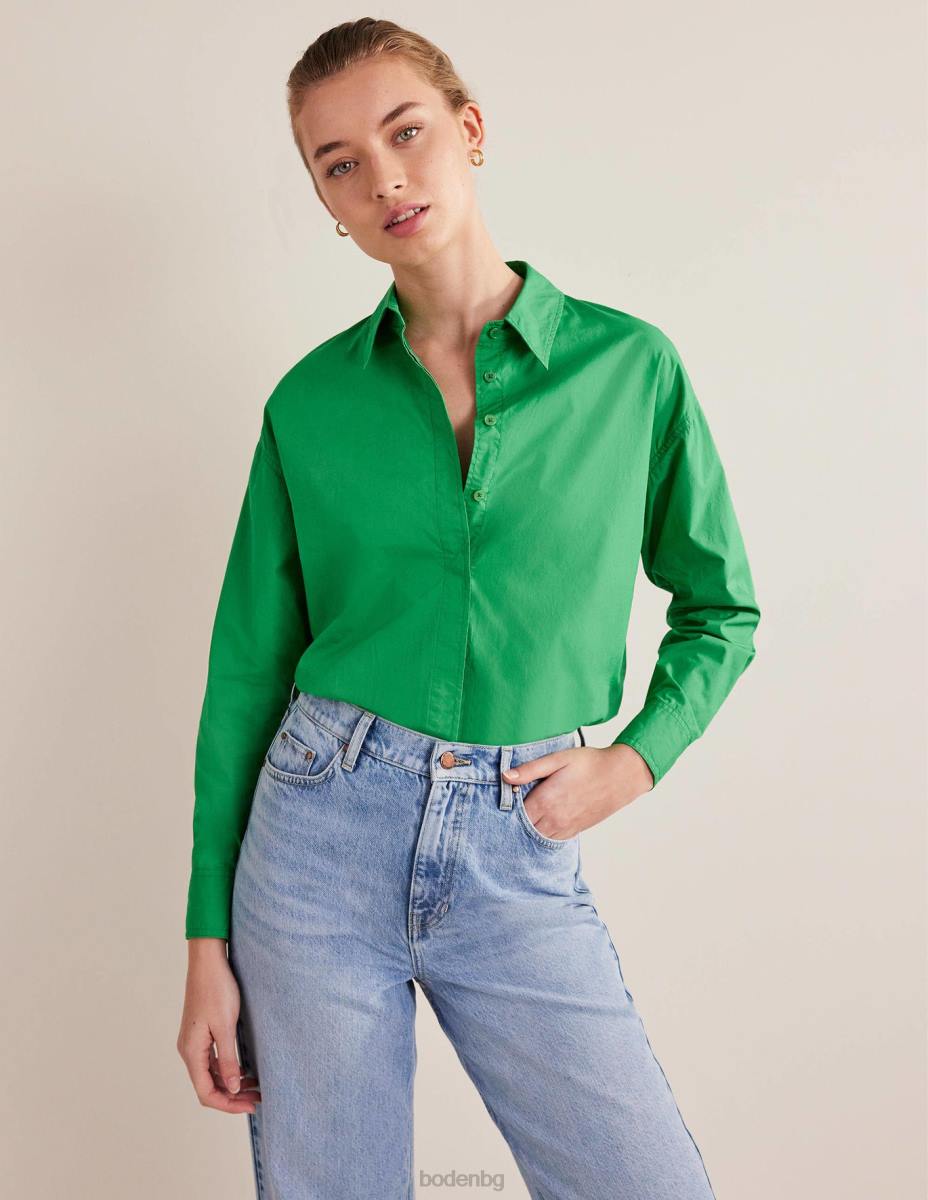 облекло Boden голяма памучна риза зелена пчела Жени LL681847