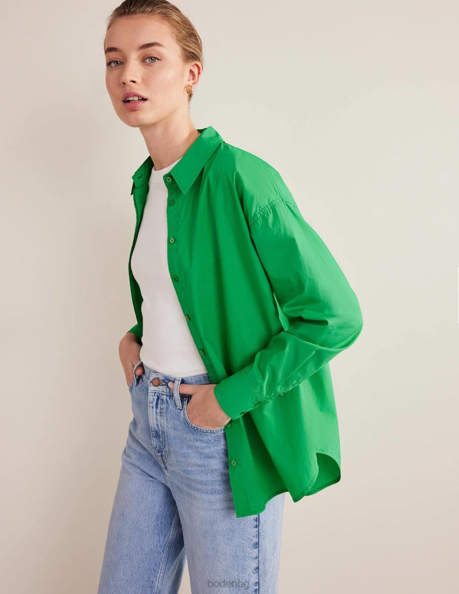 облекло Boden голяма памучна риза зелена пчела Жени LL681847