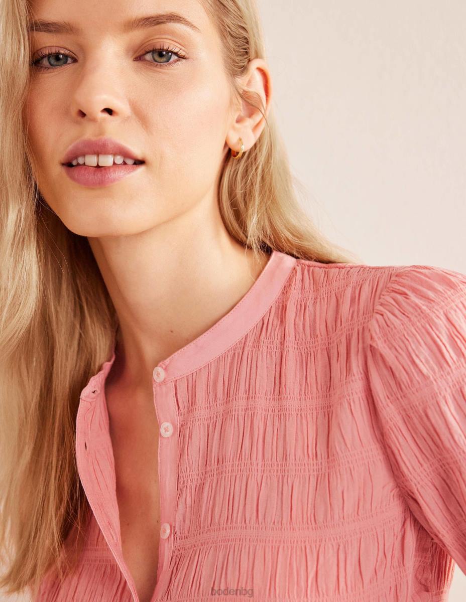 облекло Boden вталена текстурирана риза георгина розова Жени LL681907