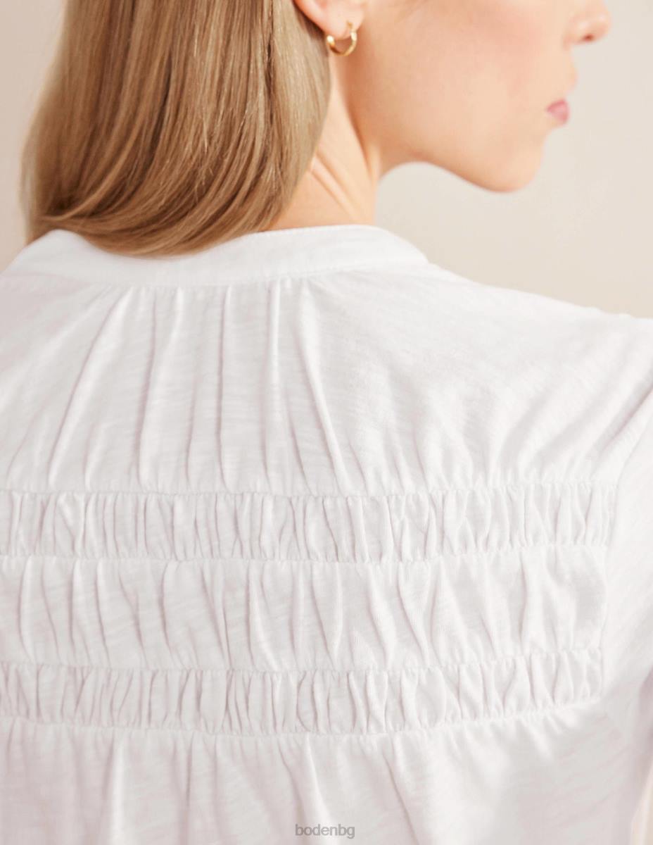 облекло Boden риза с набраздени детайли бяло Жени LL681920