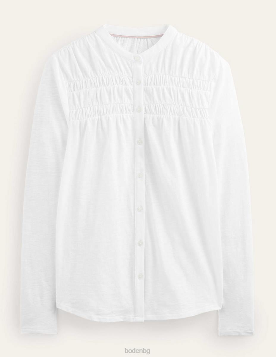 облекло Boden риза с набраздени детайли бяло Жени LL681920