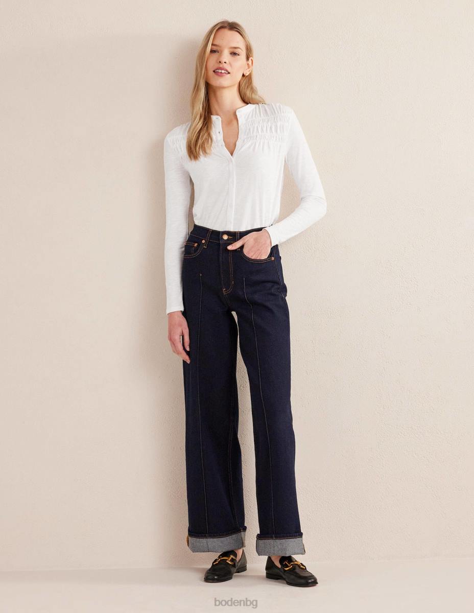 облекло Boden риза с набраздени детайли бяло Жени LL681920