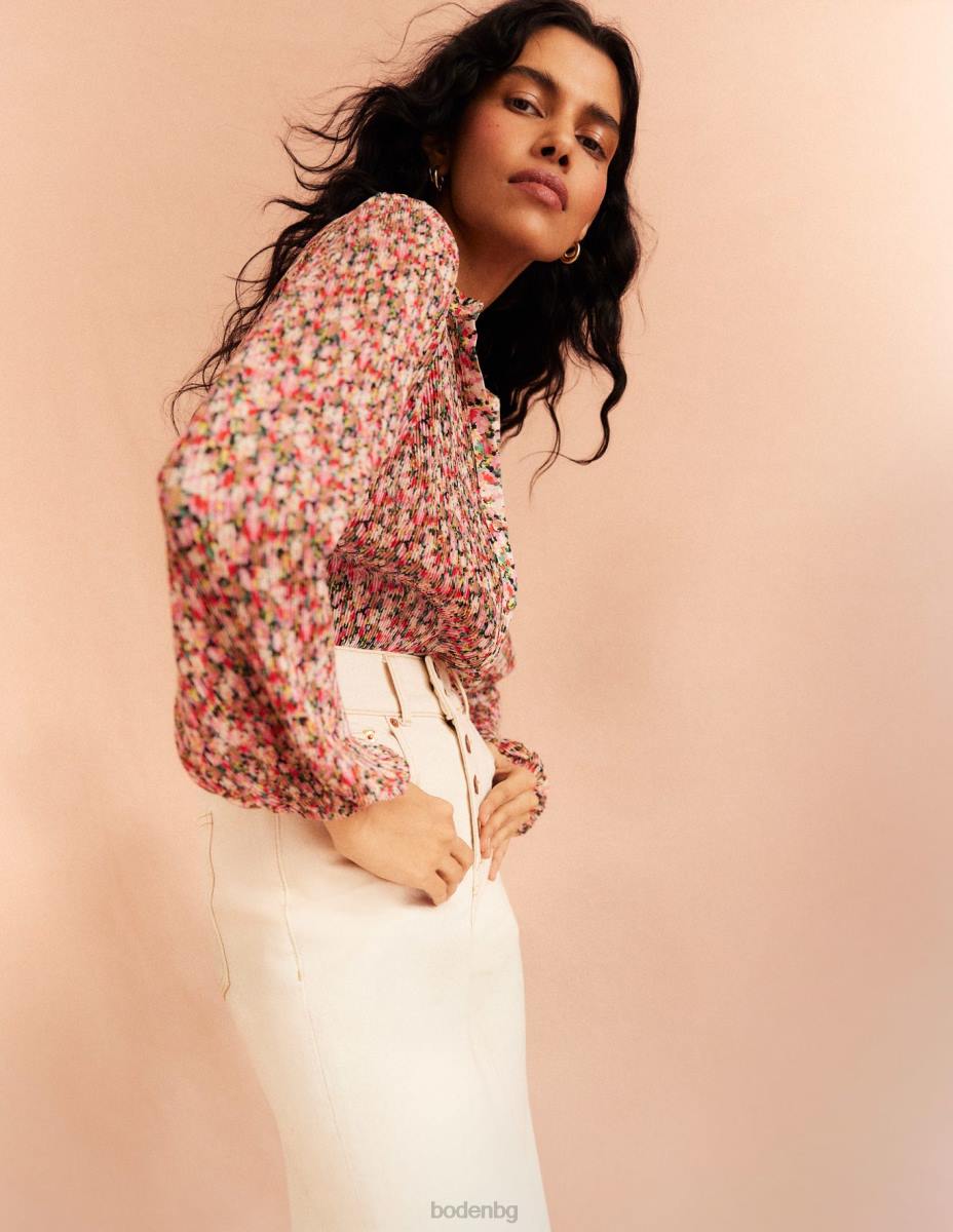 облекло Boden плисирана блуза мулти и живописно цвете Жени LL681926