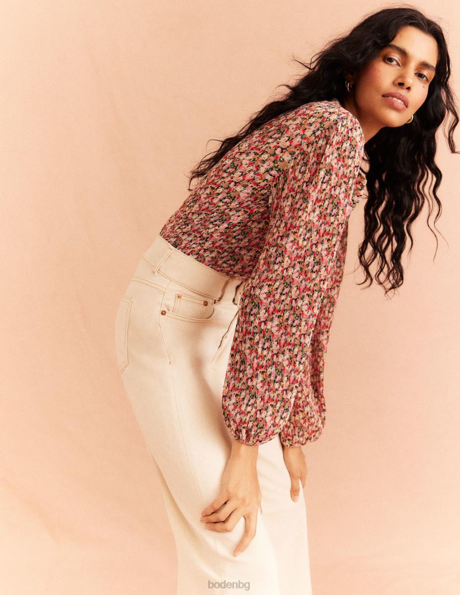 облекло Boden плисирана блуза мулти и живописно цвете Жени LL681926