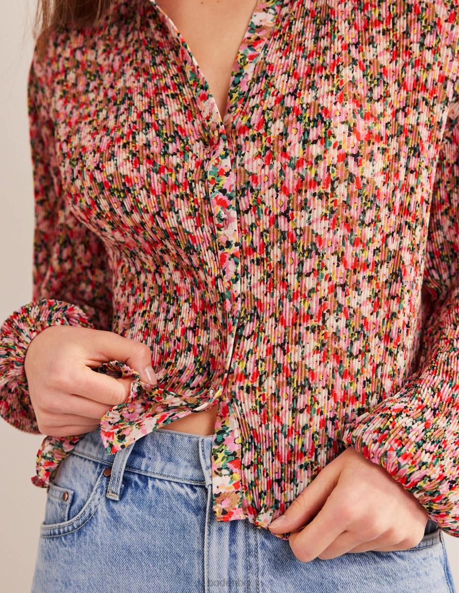 облекло Boden плисирана блуза мулти и живописно цвете Жени LL681926