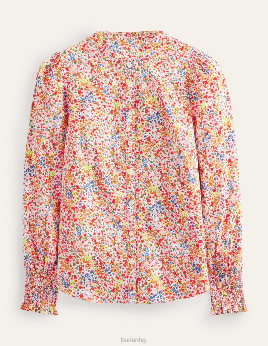 облекло Boden риза с маншет венчелистче от слънчоглед и гардения Жени LL681957