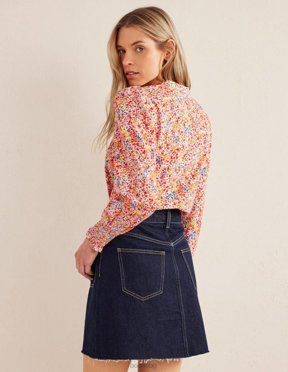 облекло Boden риза с маншет венчелистче от слънчоглед и гардения Жени LL681957