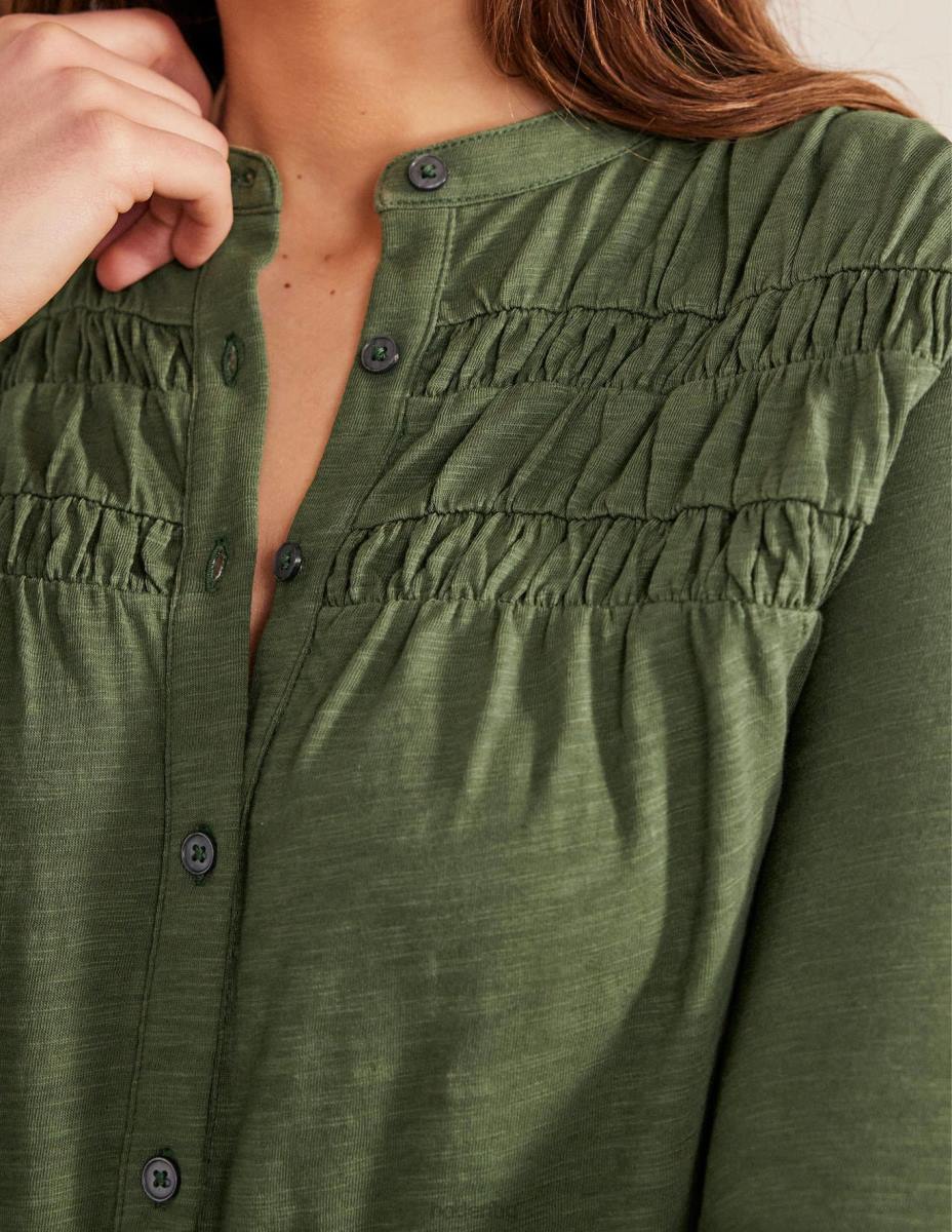 облекло Boden риза с набраздени детайли зеле Жени LL681961