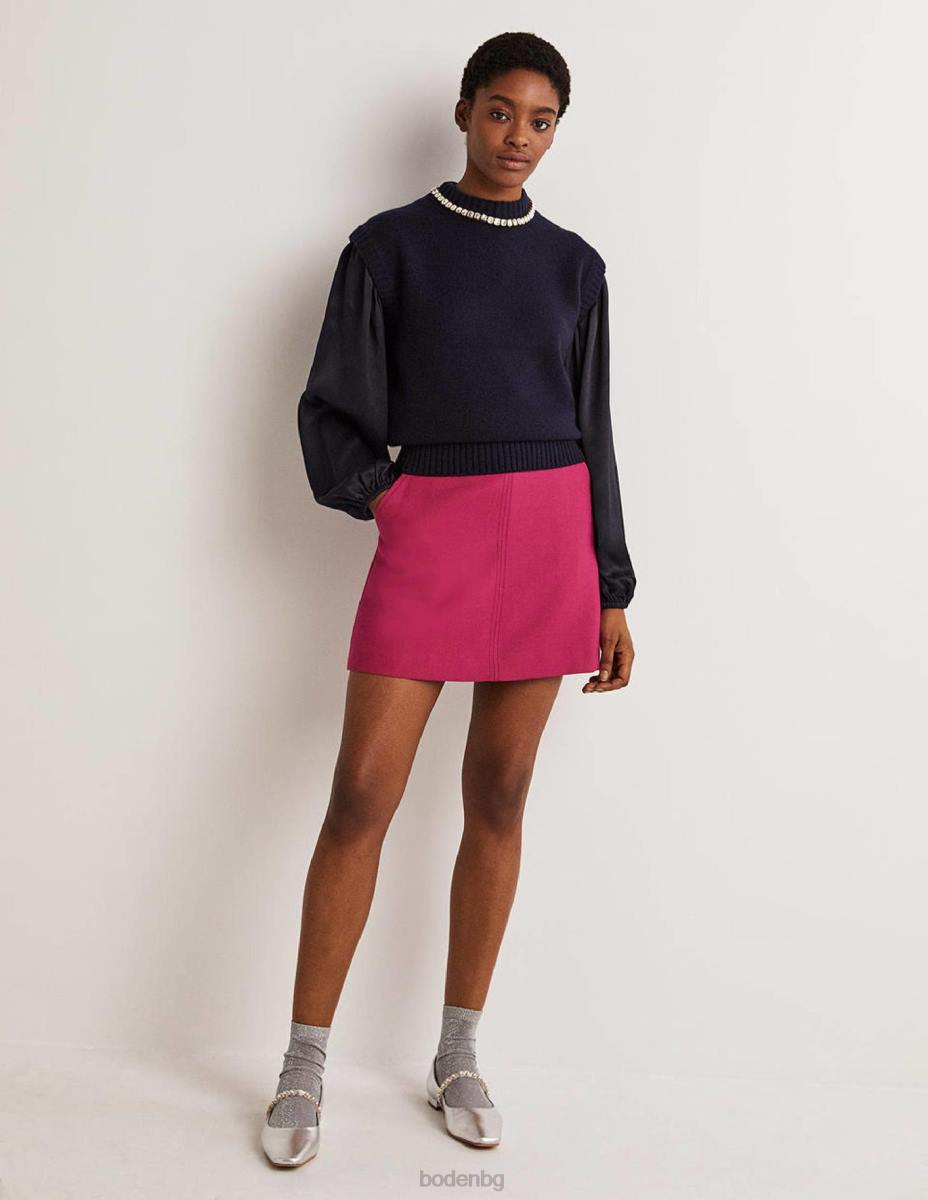 облекло Boden сатенена риза с блузон ръкав военноморски флот Жени LL682025