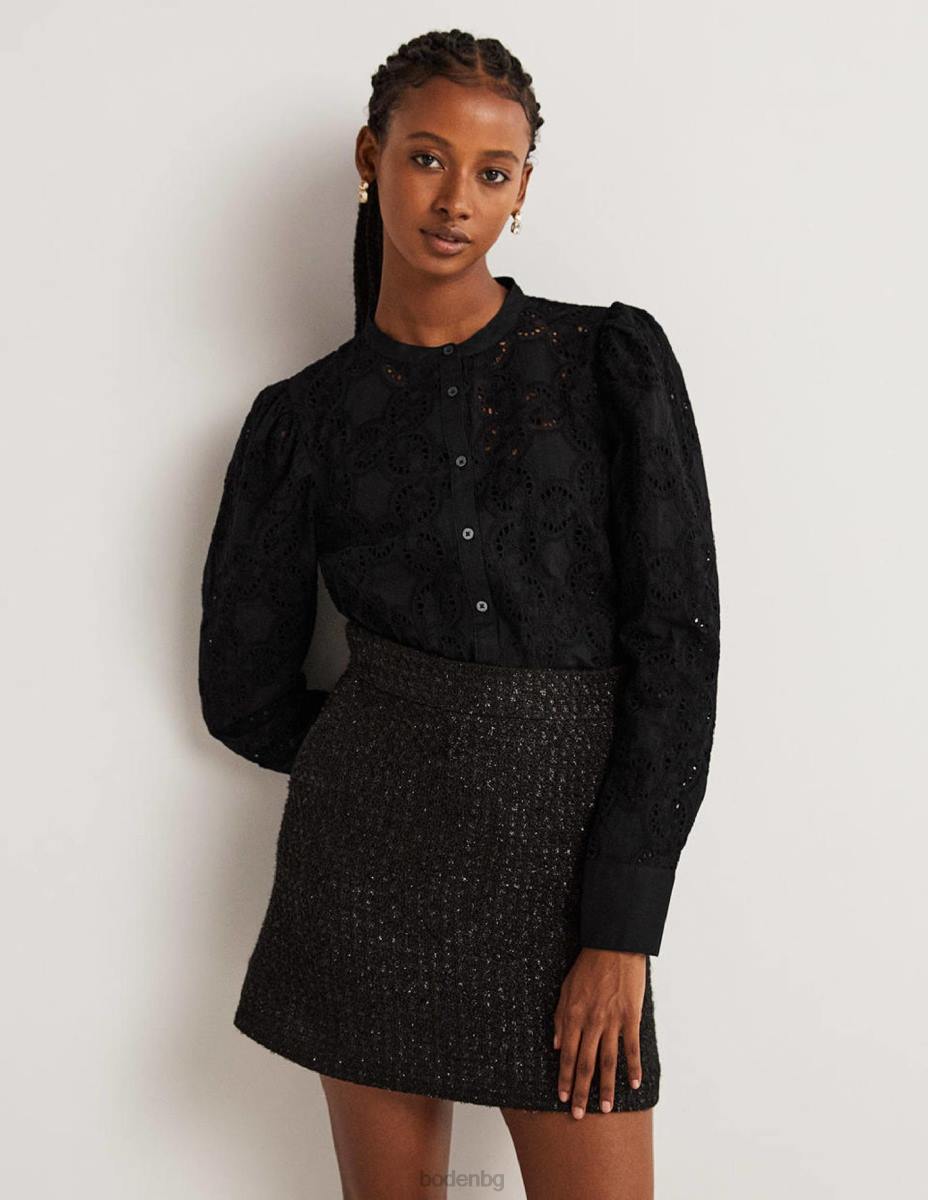 облекло Boden блуза с овнешки ръкави черен Жени LL682040