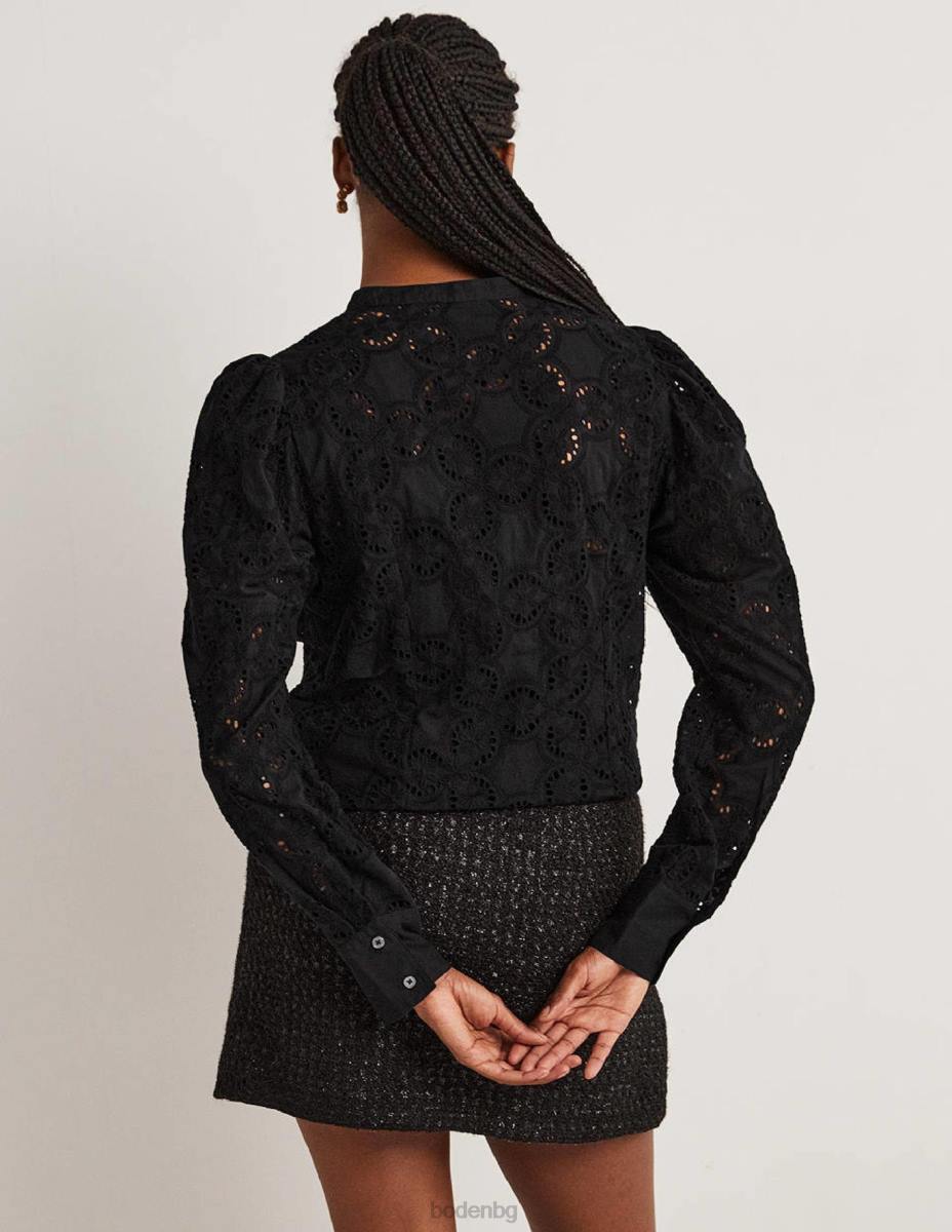 облекло Boden блуза с овнешки ръкави черен Жени LL682040