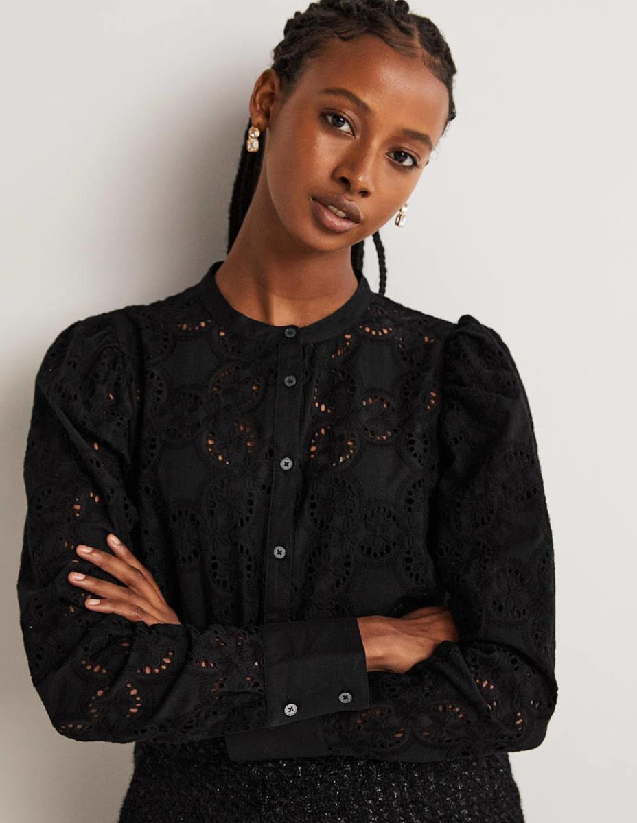 облекло Boden блуза с овнешки ръкави черен Жени LL682040