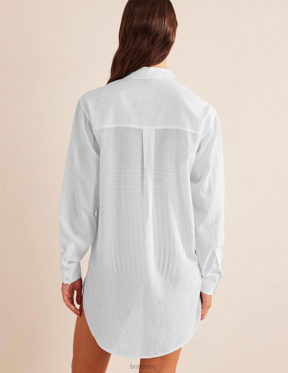 облекло Boden празнична дълга риза бяло Жени LL682187