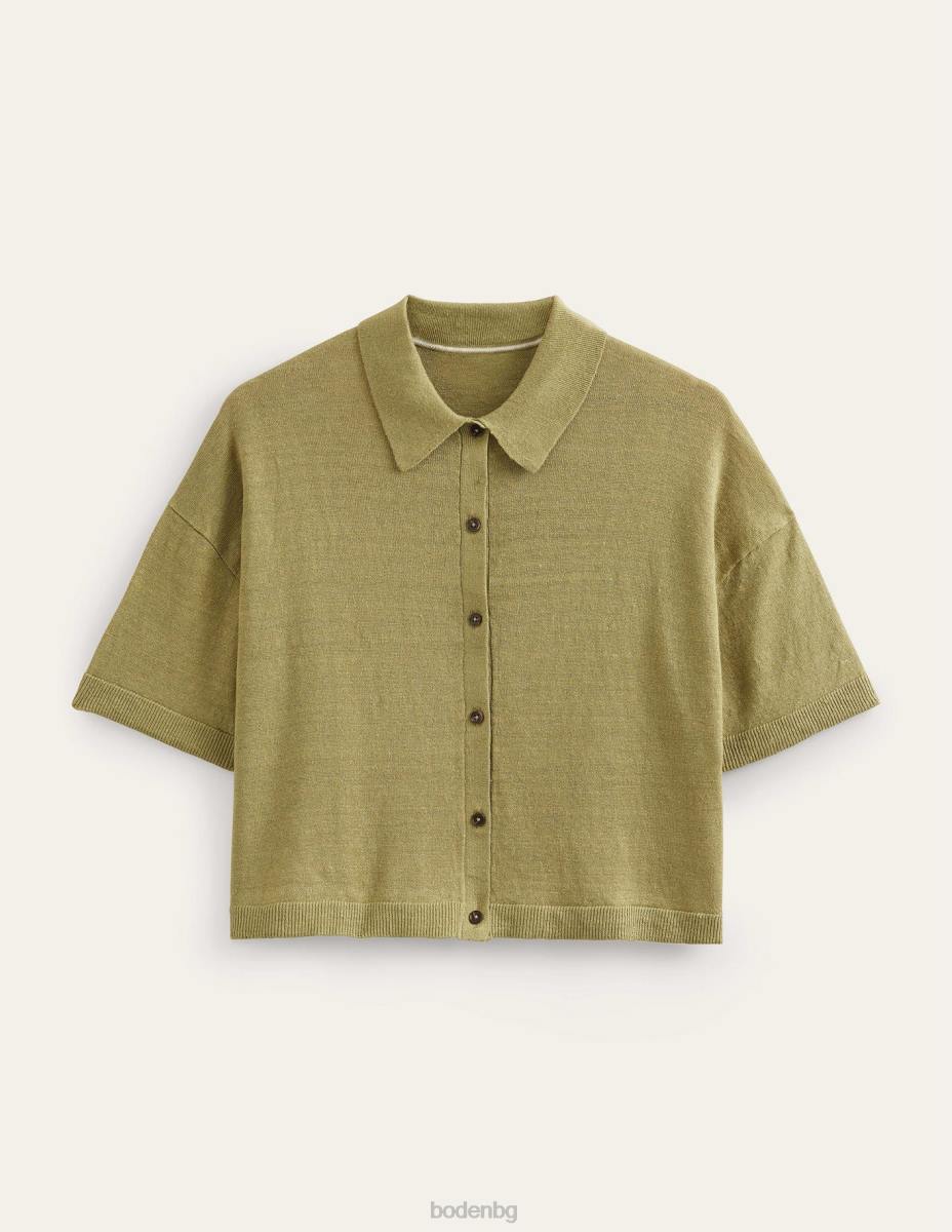 облекло Boden ленена плетена риза с яка речна тръстика Жени LL682240