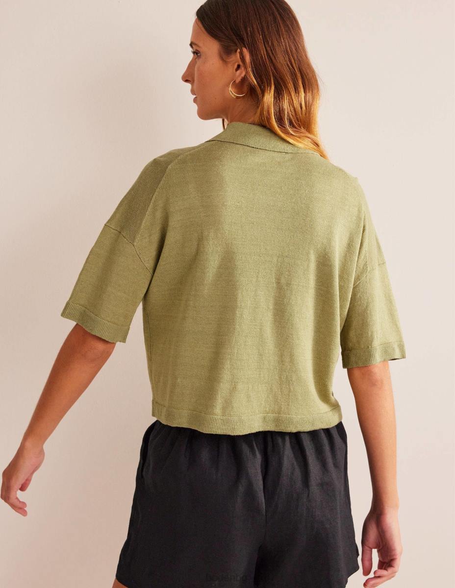 облекло Boden ленена плетена риза с яка речна тръстика Жени LL682240