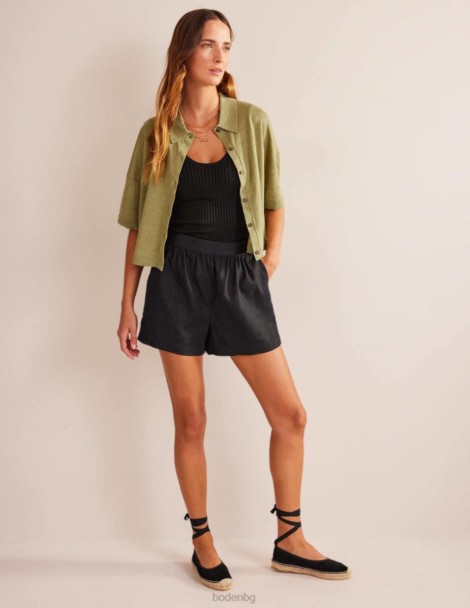 облекло Boden ленена плетена риза с яка речна тръстика Жени LL682240