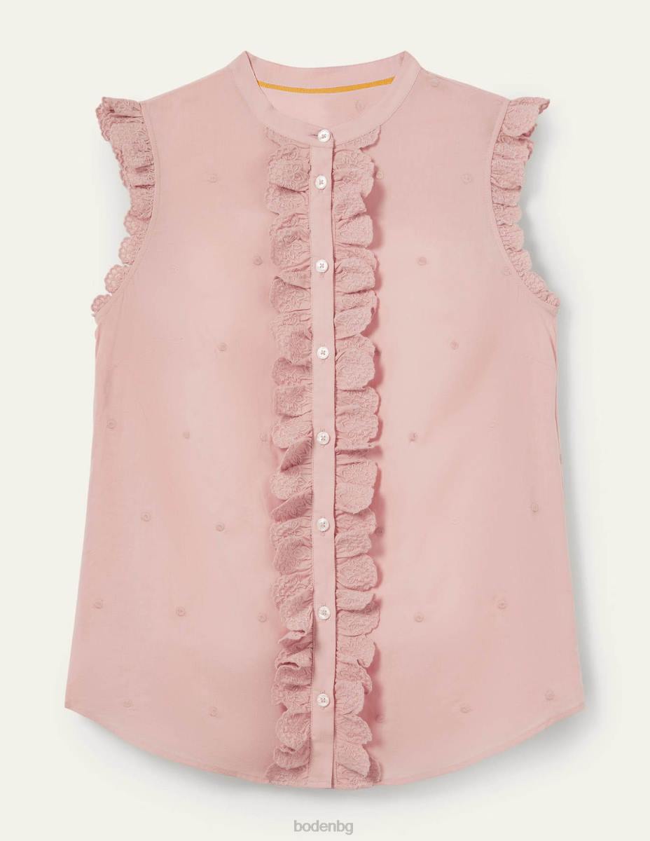 облекло Boden бродирана риза без ръкави млечен шейк Жени LL682424