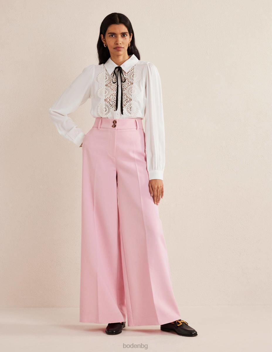 облекло Boden дантелена блуза с лигавник слонова кост Жени LL682508