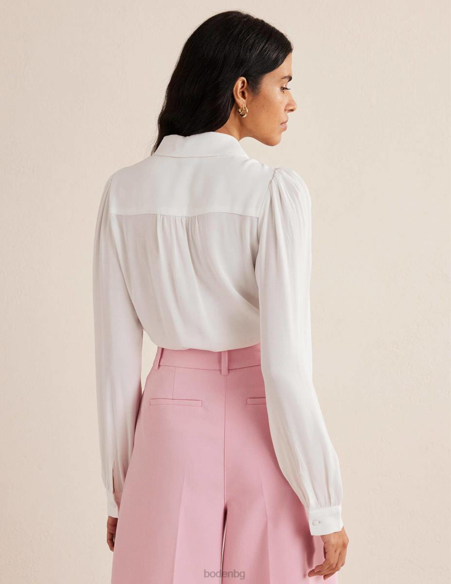 облекло Boden дантелена блуза с лигавник слонова кост Жени LL682508