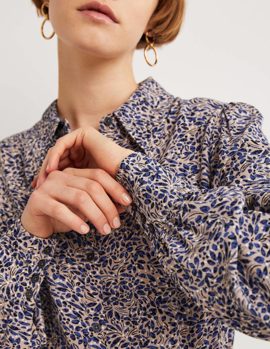 облекло Boden вталена риза със стрелички персийско синьо и листен клъстер Жени LL682538