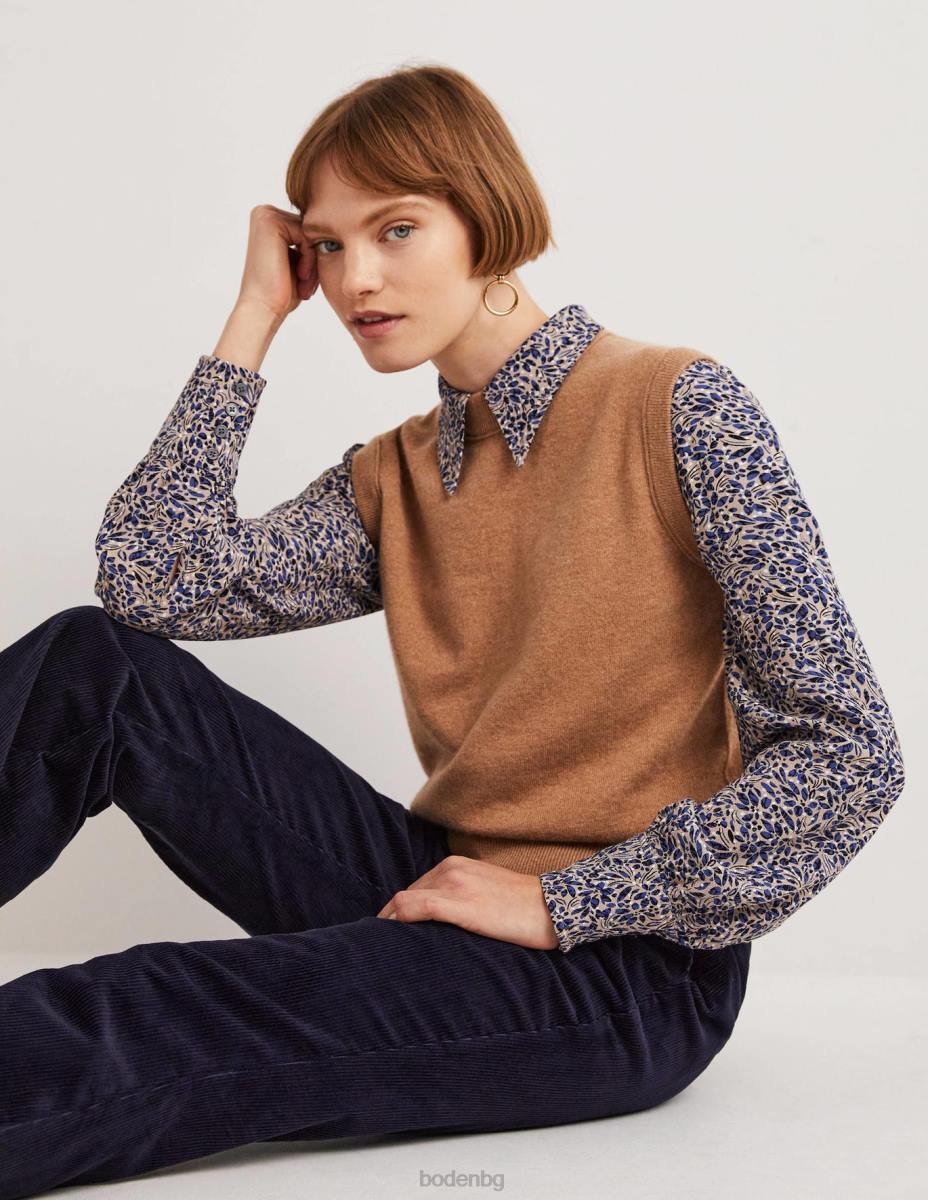 облекло Boden вталена риза със стрелички персийско синьо и листен клъстер Жени LL682538