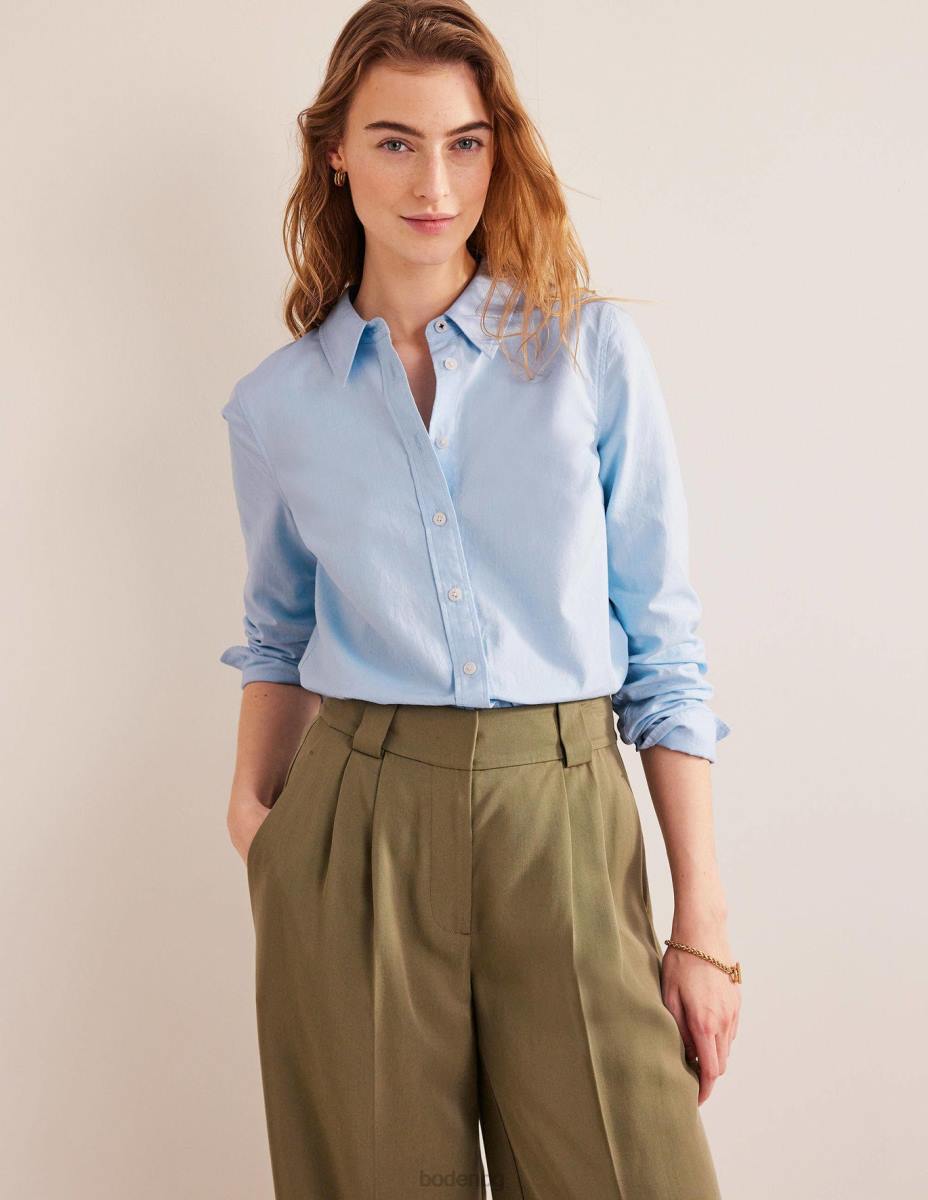 облекло Boden права памучна риза син Оксфорд Жени LL682569