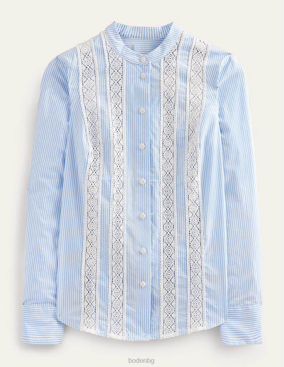 облекло Boden риза от поплин с дантела дренки фина ивица Жени LL68317