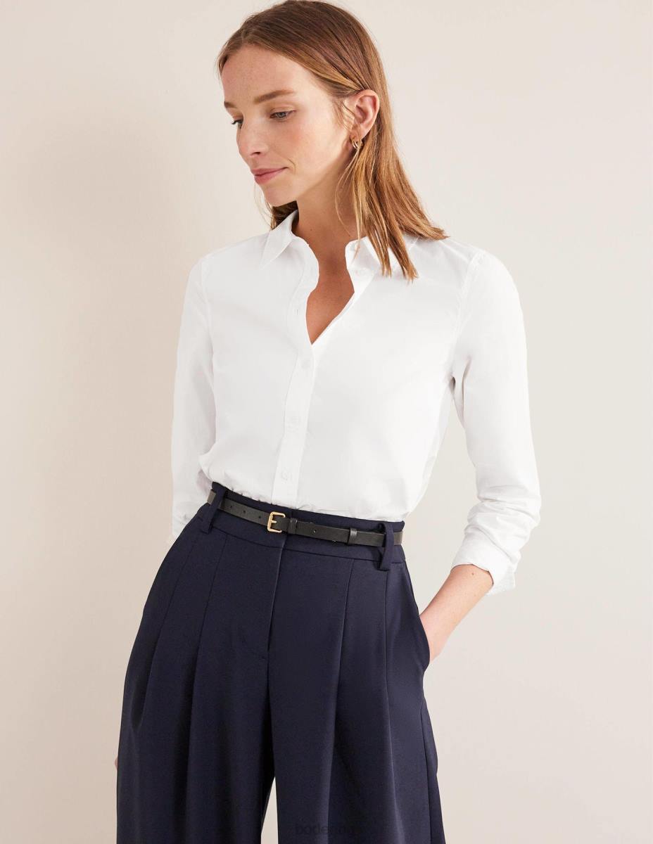 облекло Boden права памучна риза бяло Жени LL68993