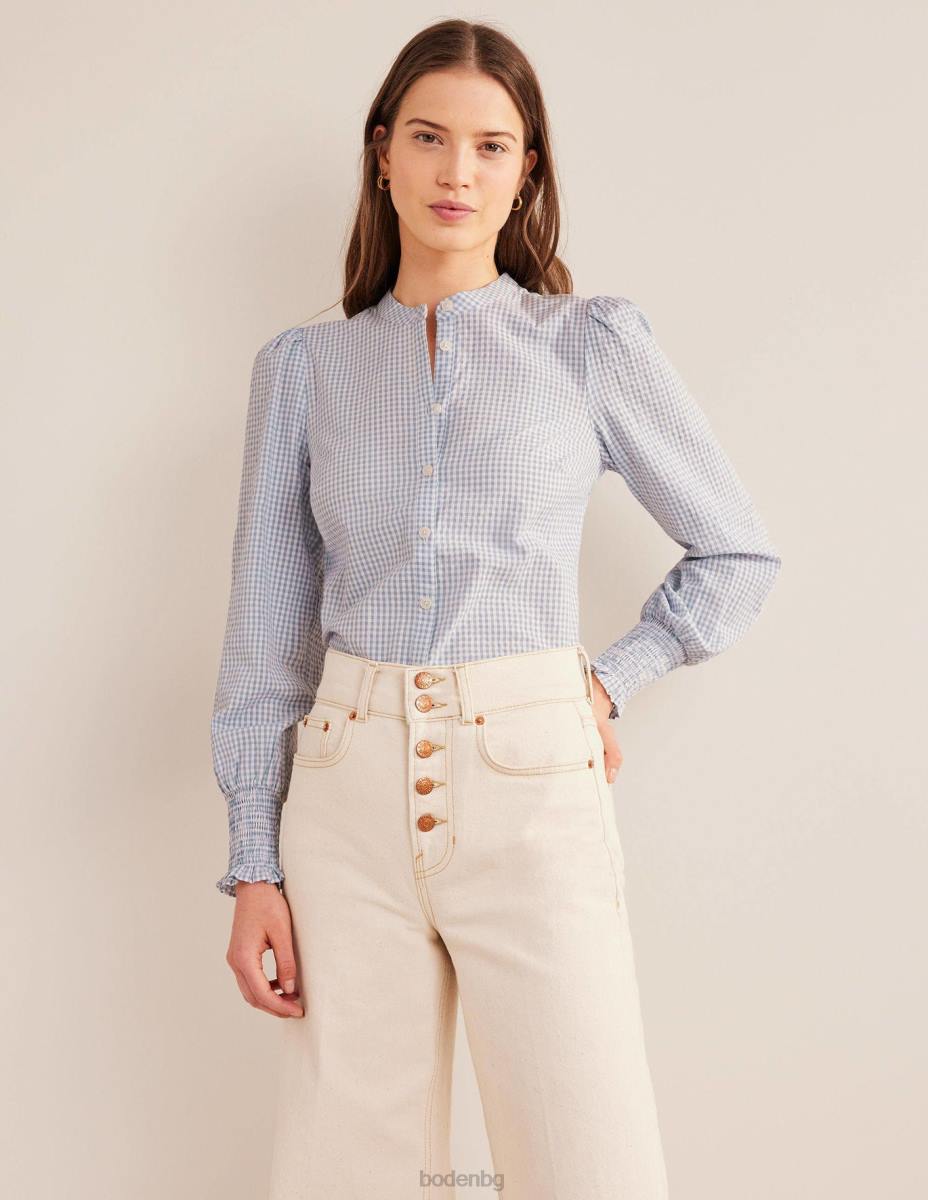 облекло Boden риза с маншет blue blizzard micro gingham Жени LL682171