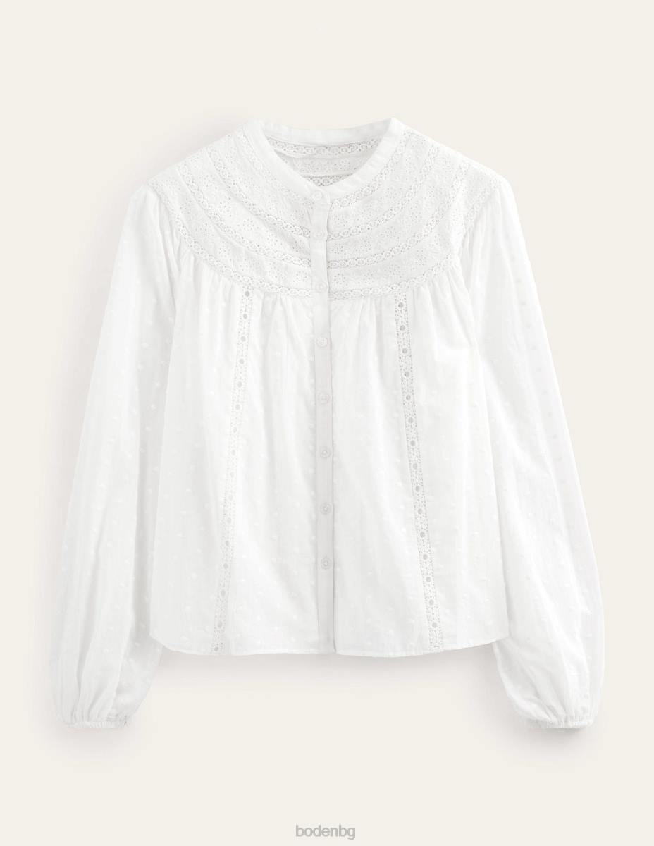 облекло Boden блуза broderie слонова кост Жени LL681548