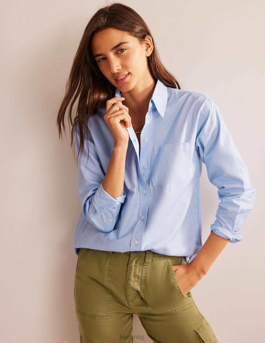 облекло Boden памучна риза connie син Оксфорд Жени LL68316