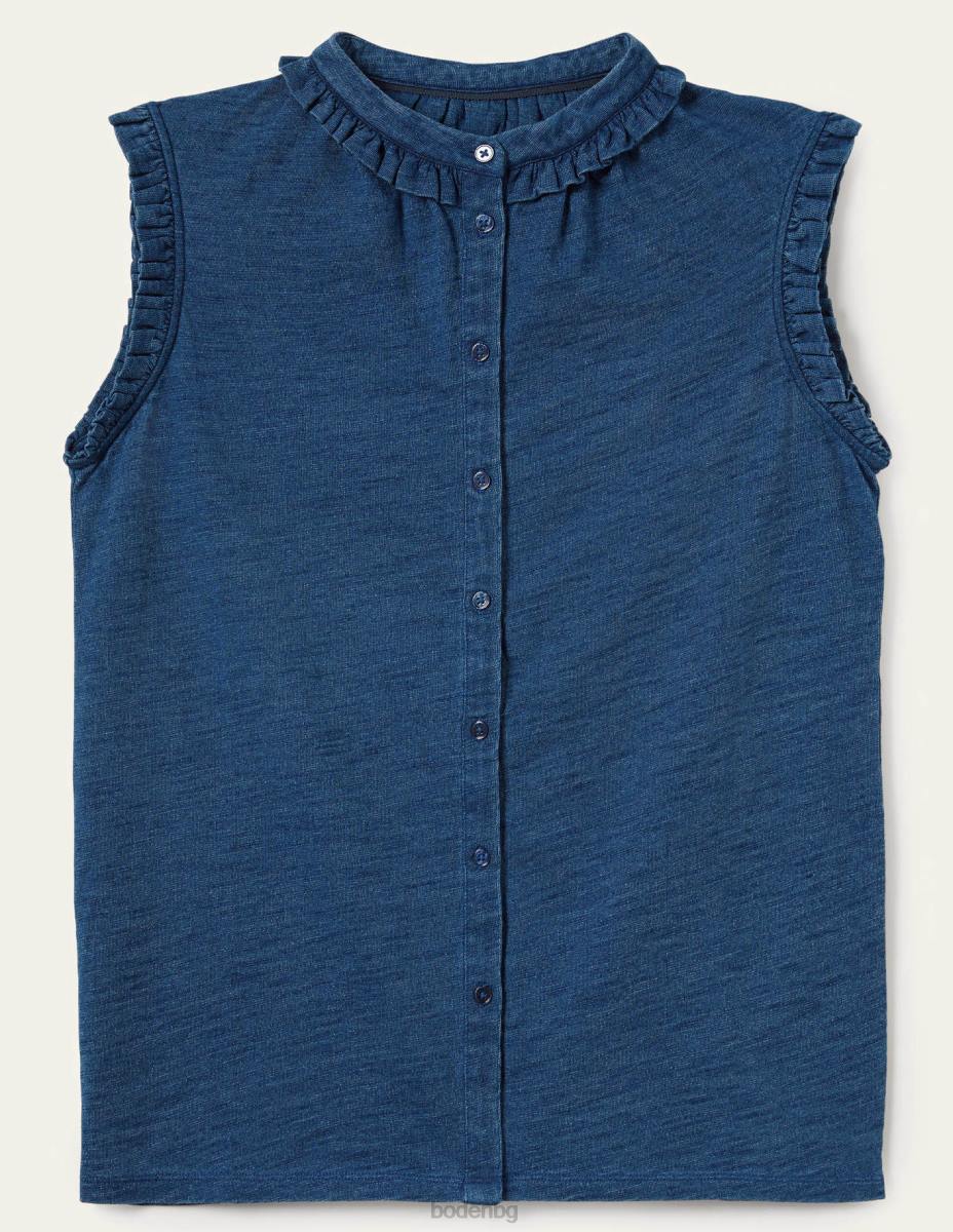 облекло Boden риза без ръкави с волани daphne средно индиго Жени LL682402