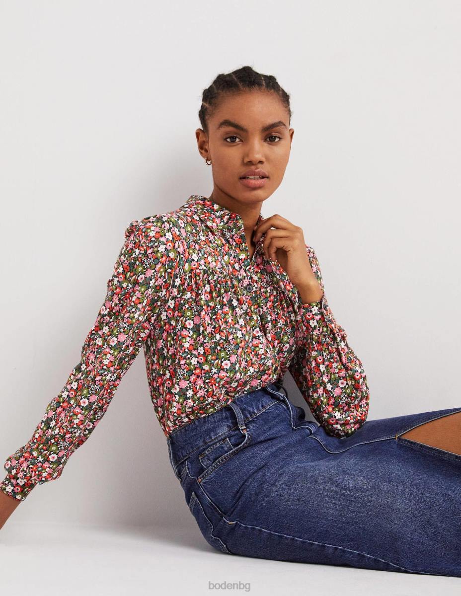облекло Boden риза с набрани детайли мулти & floret поляна Жени LL682395