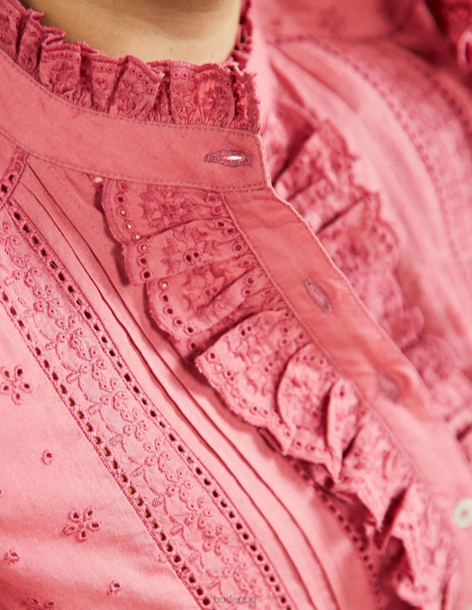 облекло Boden риза iris broderie прашно червено Жени LL682425