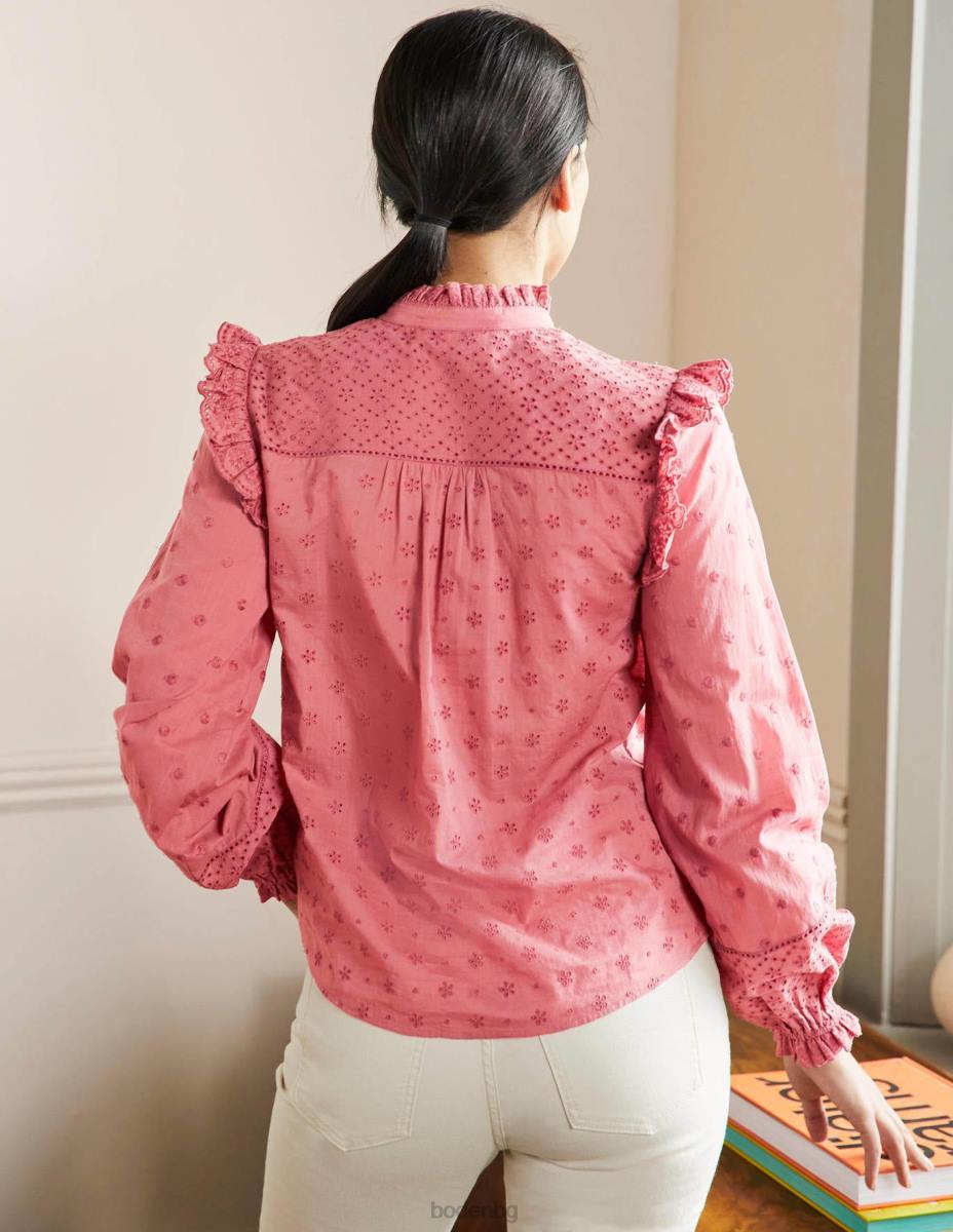 облекло Boden риза iris broderie прашно червено Жени LL682425