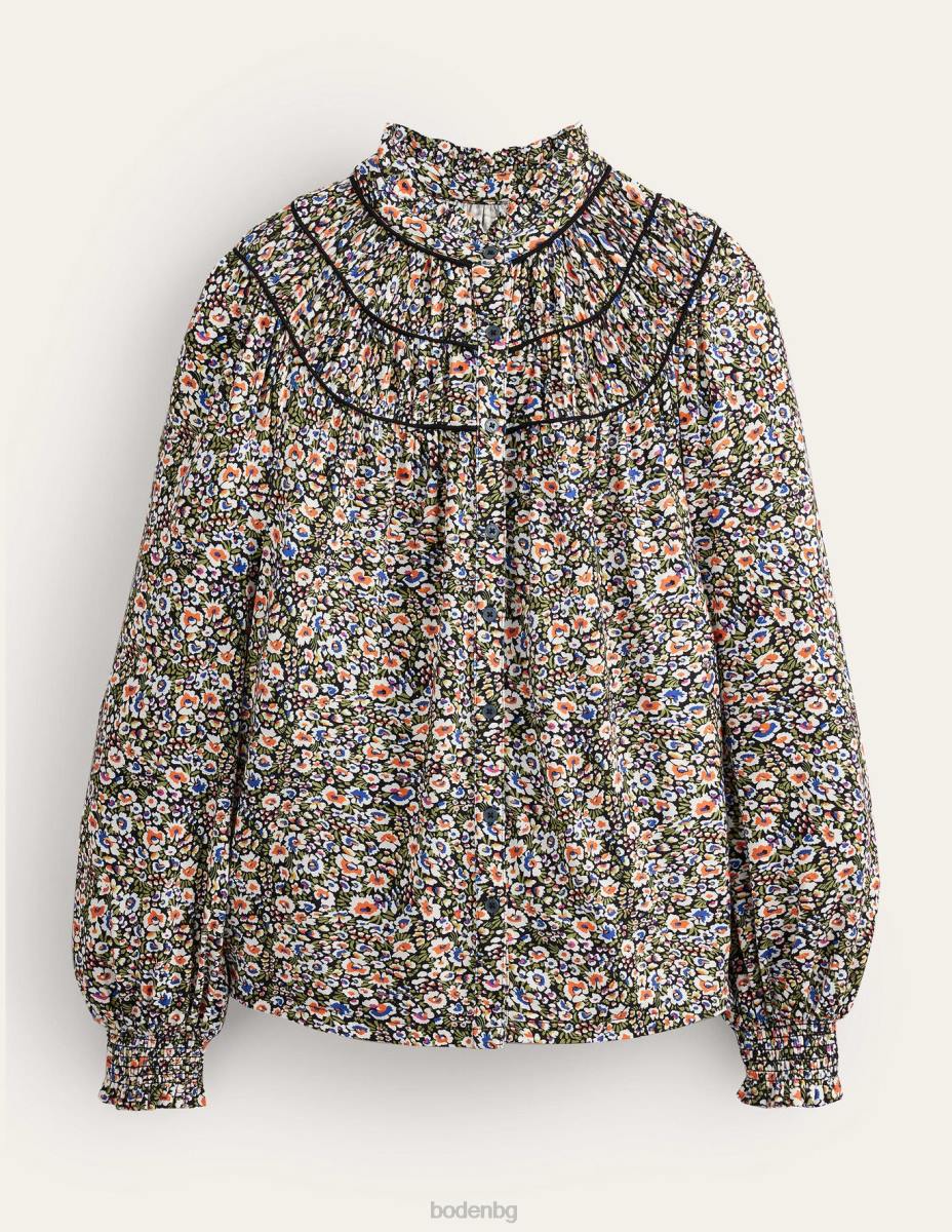 облекло Boden риза от джърси с нагъната форма multi & eden bloom Жени LL682222