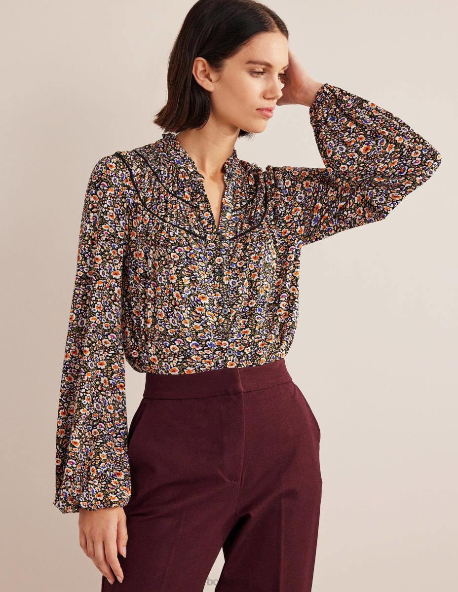 облекло Boden риза от джърси с нагъната форма multi & eden bloom Жени LL682222