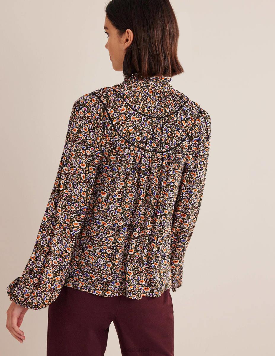 облекло Boden риза от джърси с нагъната форма multi & eden bloom Жени LL682222