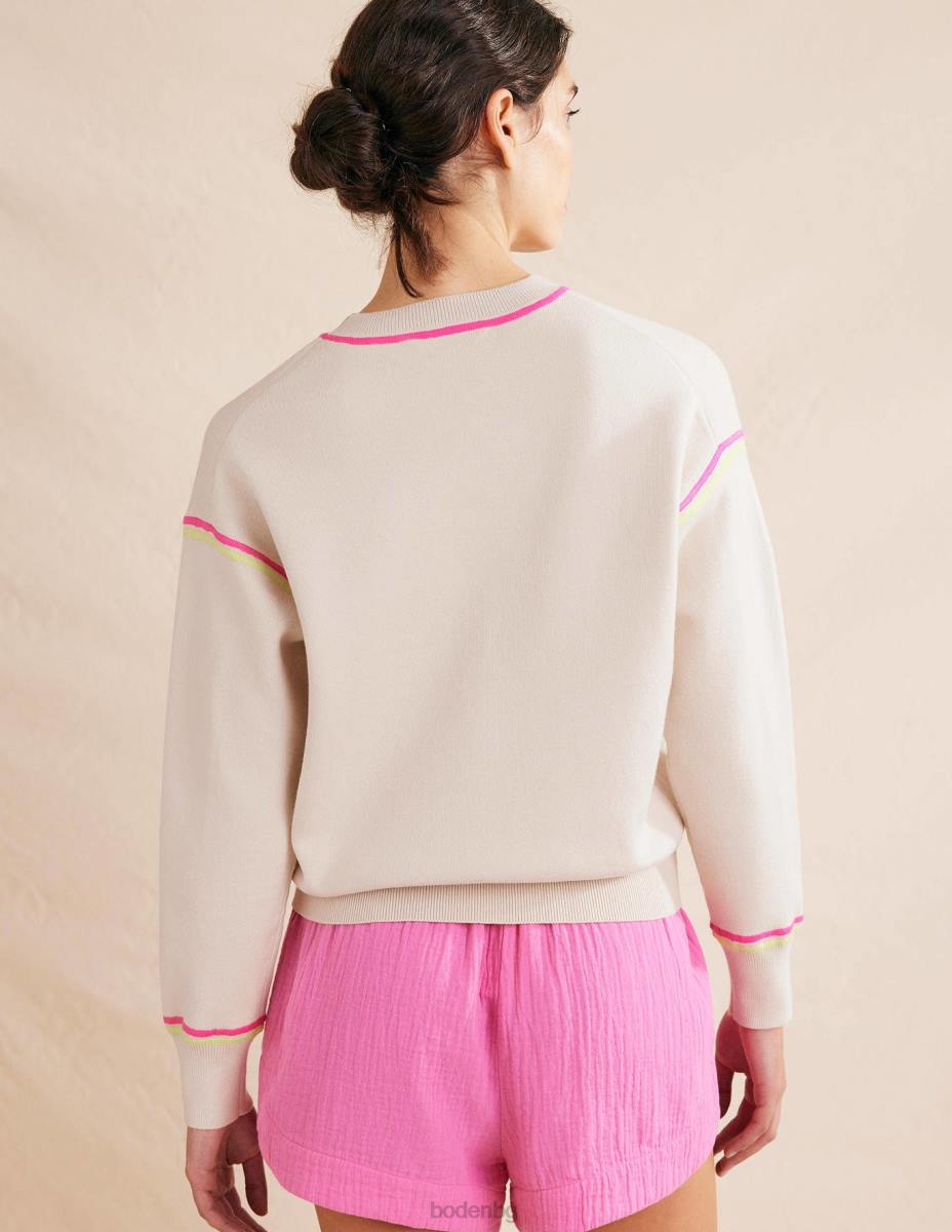 облекло Boden плетен суичър топла слонова кост Жени LL681283