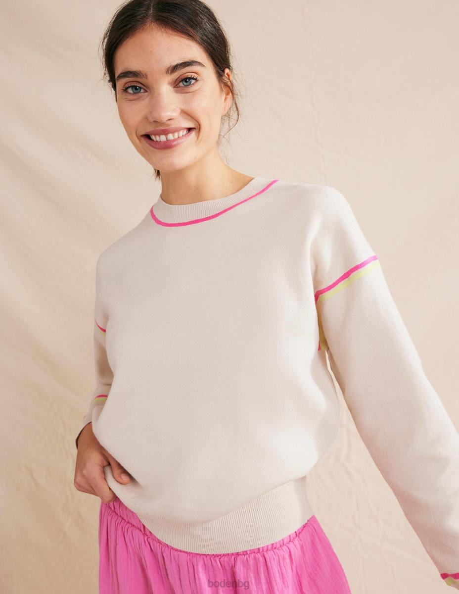 облекло Boden плетен суичър топла слонова кост Жени LL681283