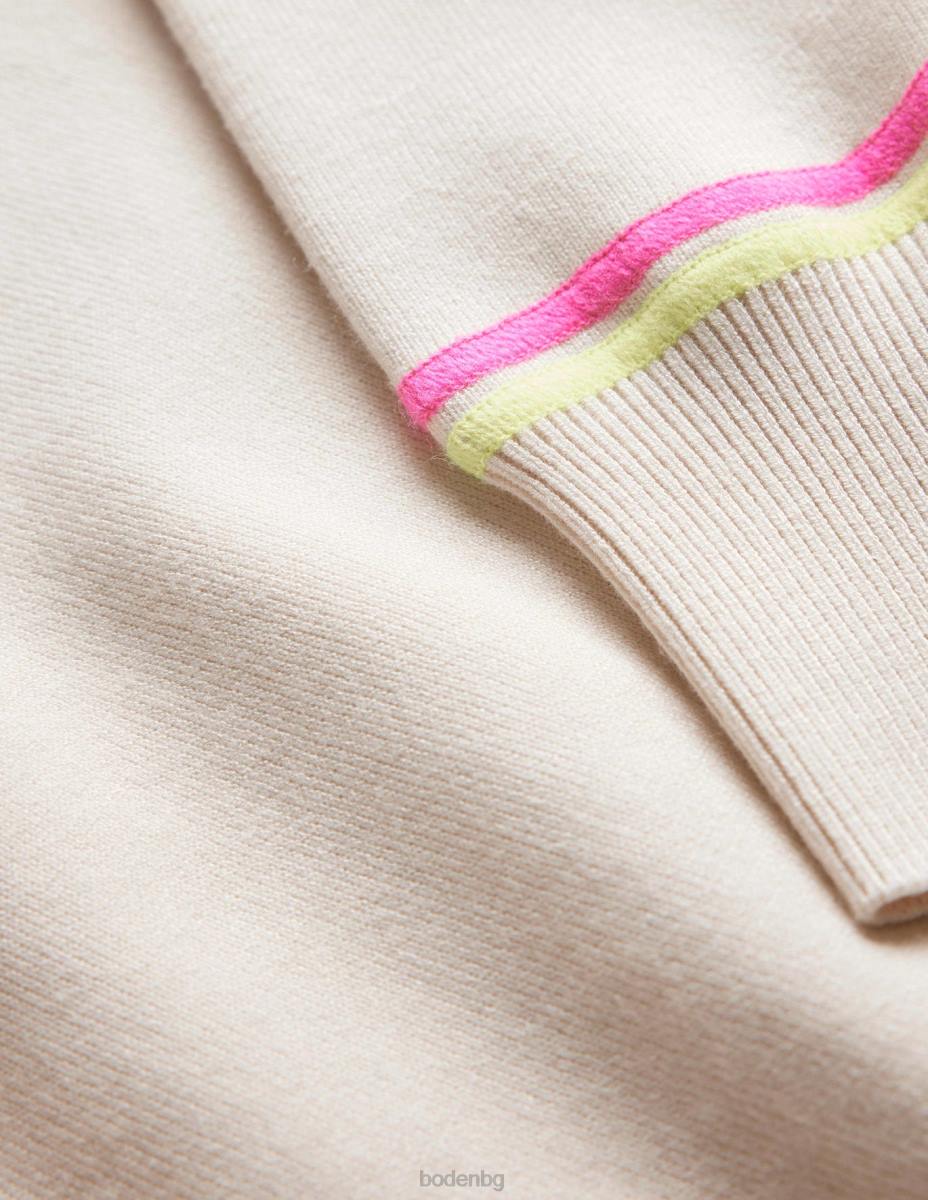 облекло Boden плетен суичър топла слонова кост Жени LL681283