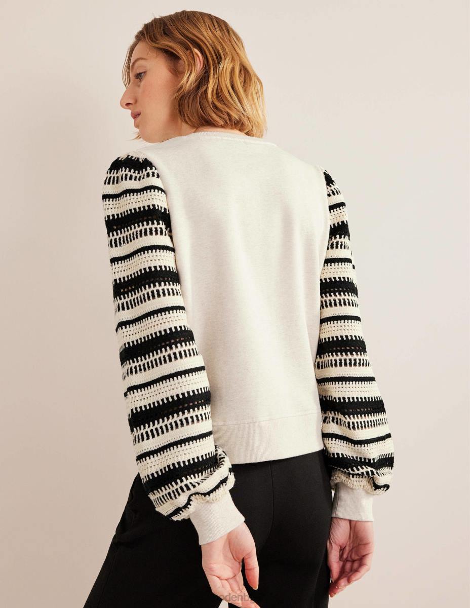 облекло Boden плетен суичър овесена каша мергел и ръкав за плетене на една кука Жени LL681635