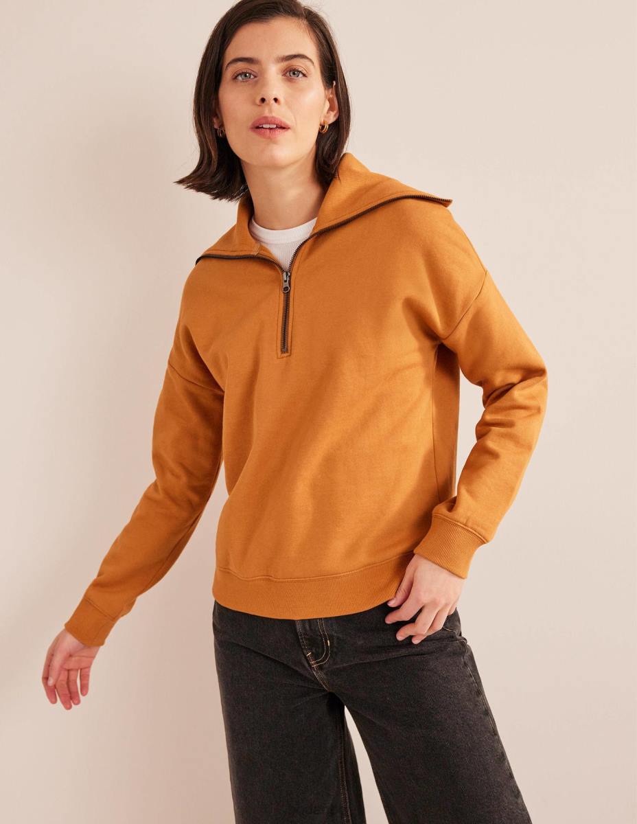 облекло Boden суичър с цип с фуниевидно деколте плюшено мече Жени LL681795