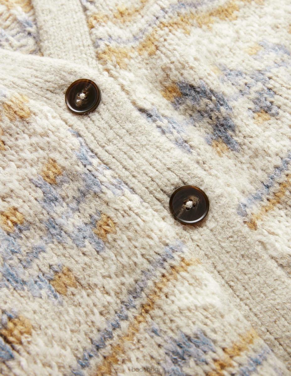 облекло Boden пухкава жилетка Fair Isle меланж от овесени ядки Жени LL681611