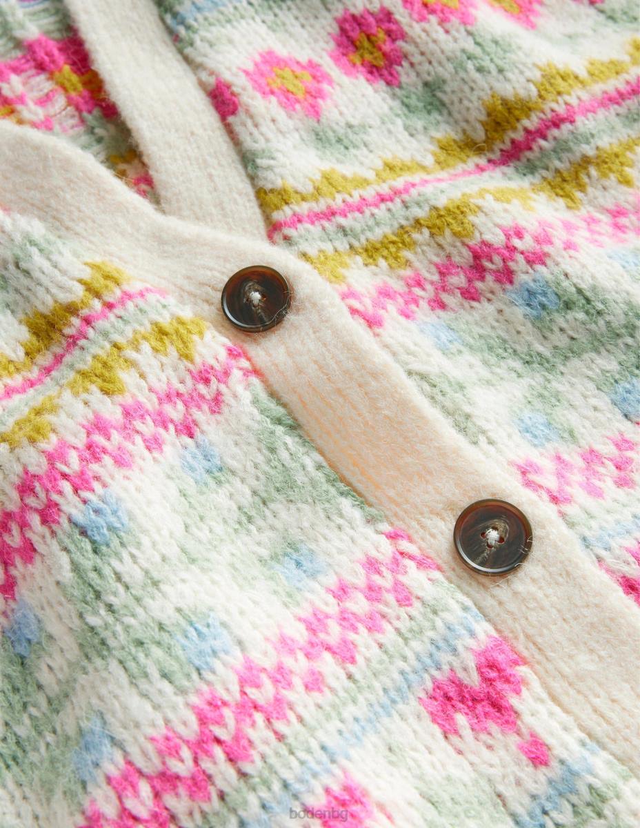 облекло Boden пухкава жилетка Fair Isle слонова кост и мулти фейсъл Жени LL681739