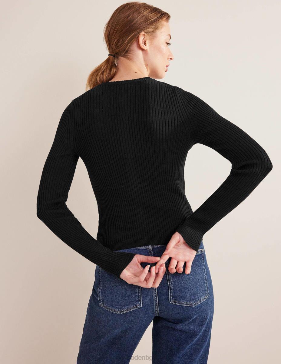 облекло Boden жилетка с оребрени детайли черен Жени LL681037