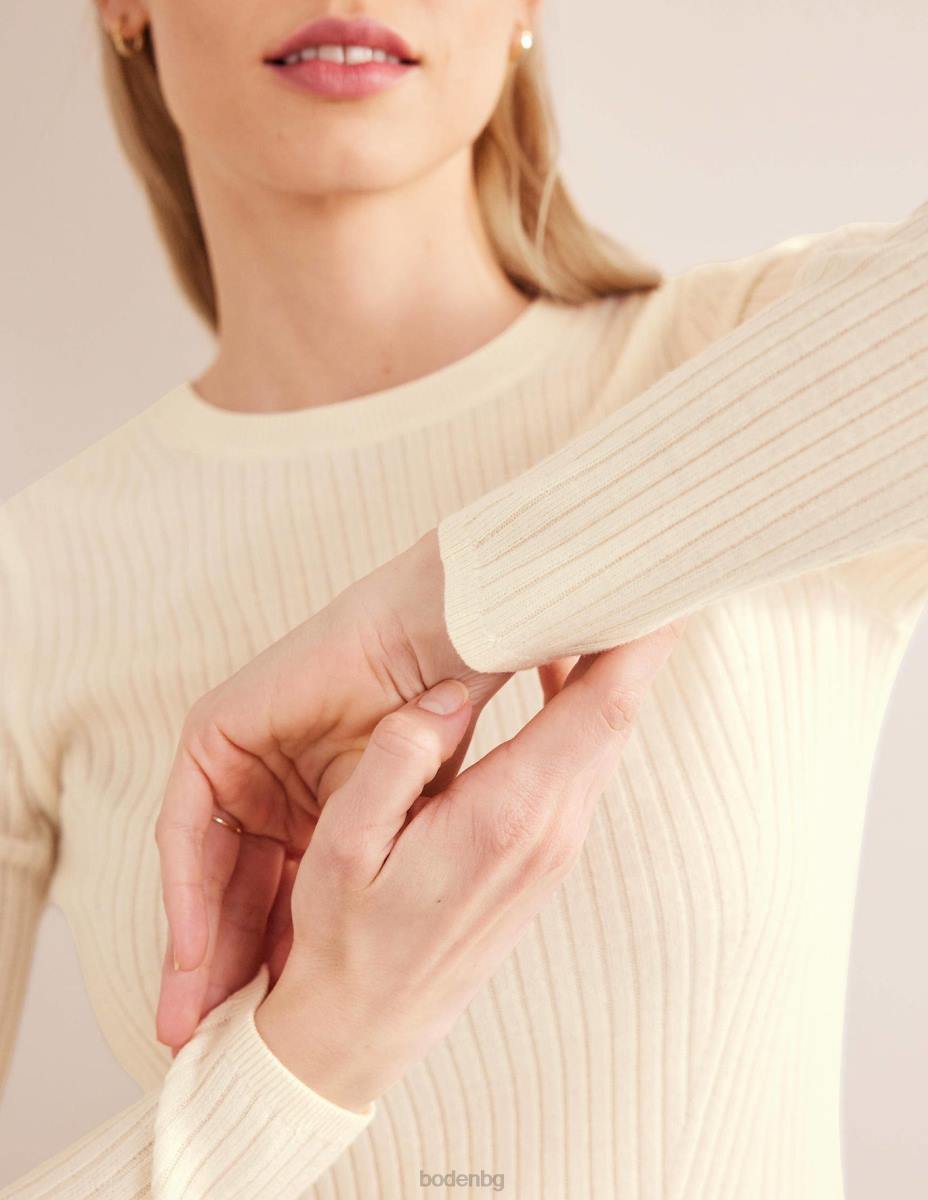 облекло Boden оребрен мериносов пуловер черупка от писаччио Жени LL681153