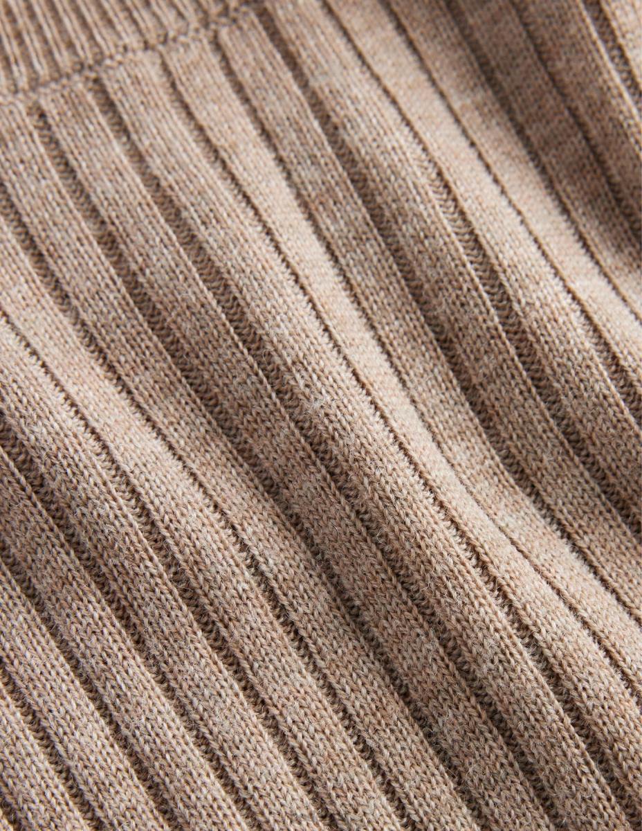 облекло Boden оребрен мериносов пуловер тъмна норка меланж Жени LL681204